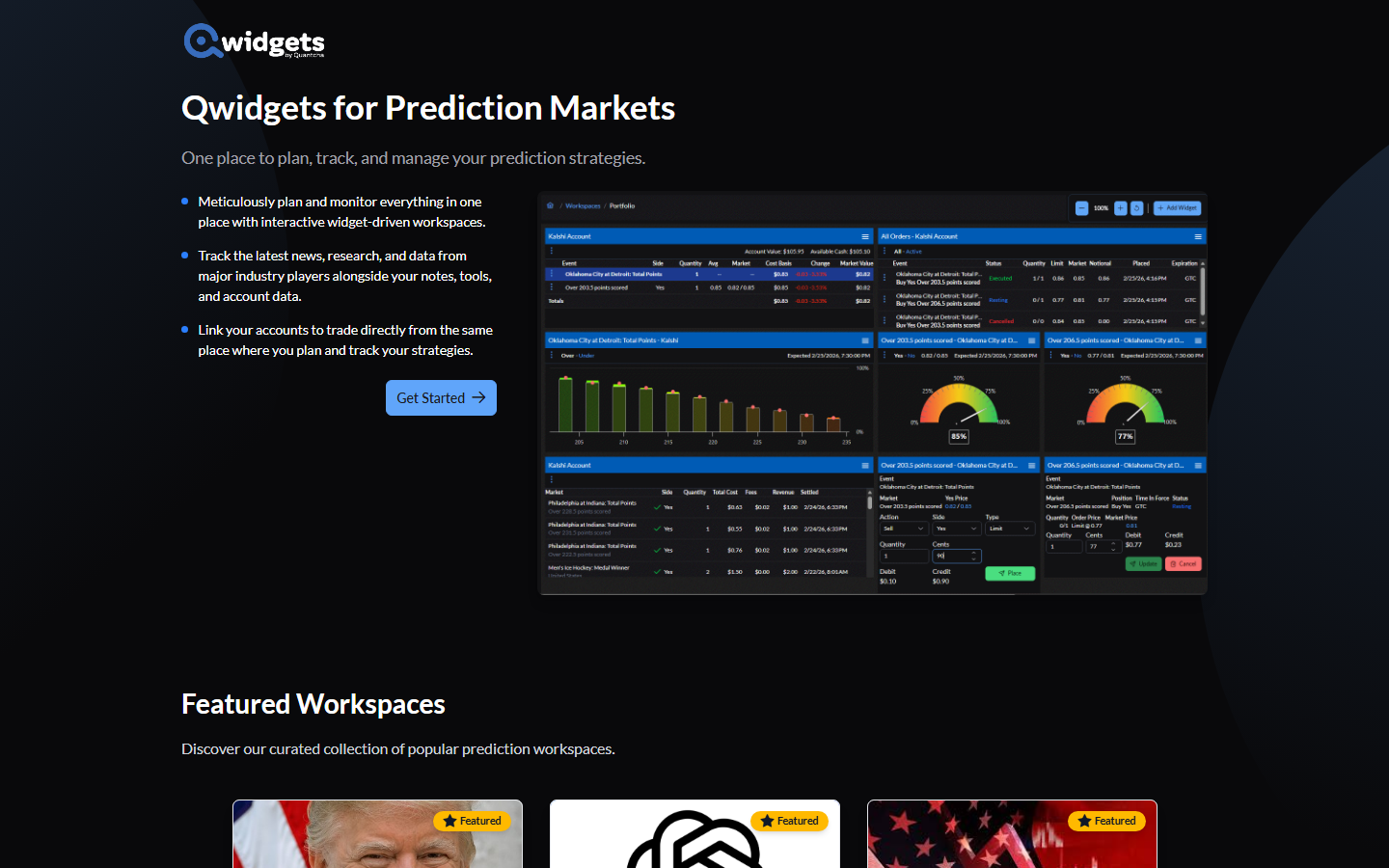 Qwidgets for Predictions workspace