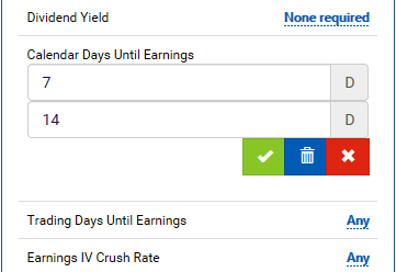 Earnings & Dividend Filters