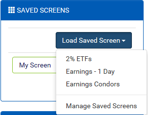 Loading & Saving Stock Screens