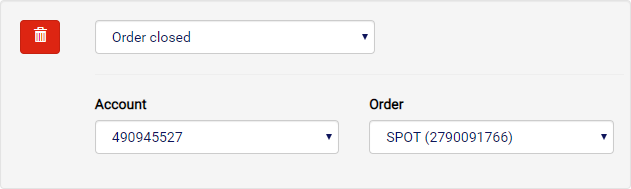 Configuring an Order Closed condition